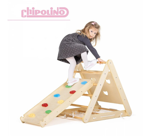 chipolino wtchce02403 Деревянный игровой центр 6 в 1(горка, качели и скалодром)