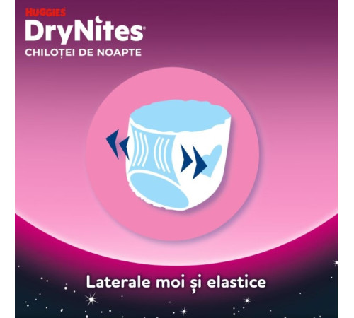 chiloți absorbanți huggies huggies drynites girl (49-60 kg.)&nbsp;9 buc.