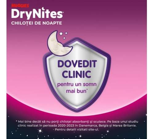 chiloți absorbanți huggies huggies drynites girl (49-60 kg.)&nbsp;9 buc.