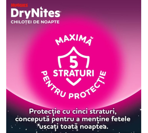 chiloți absorbanți huggies huggies drynites girl (49-60 kg.)&nbsp;9 buc.