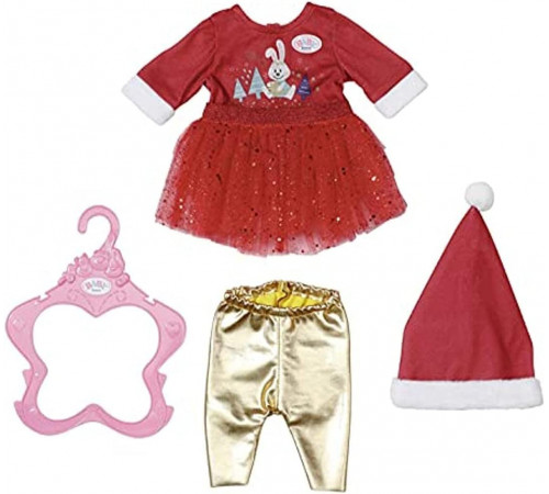  zapf creation 830284 Набор одежды для куклы "baby born x-mas dress" (43 см.)