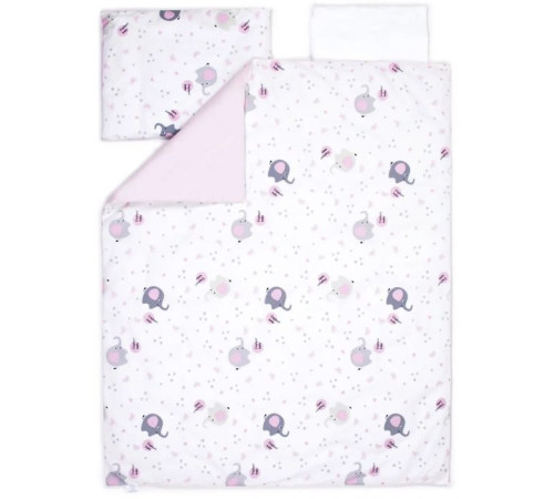 Veres 153.3.16 Lenjerie de pat "Elephant family pink" (3 buc.)  veres 153.3.16 lenjerie de pat "elephant family pink" (3 buc.)