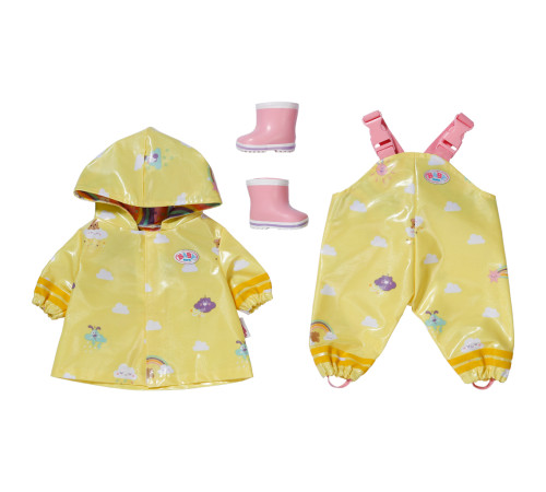 zapf creation 836460 set haine pentru păpuși baby born deluxe pelenă de ploaie (43 cm.)