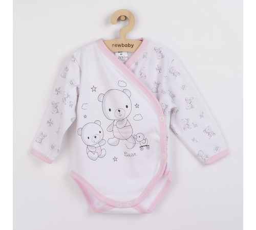 Детская одежда в Молдове new baby 36706 Боди с длинным рукавом bears pink 50 см (новорожденный)