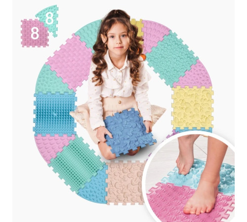 ortek 12900 covoraș ortopedic pentru masaj puzzle (8+8 el.)