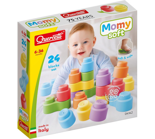  quercetti 4148 set constructor moale de dezvoltare "momy soft happy animals" (12 el.)