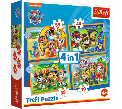  trefl 34395 puzzle 4-&icirc;n-1 "holiday paw patrol" (70/54/48/35 el.)