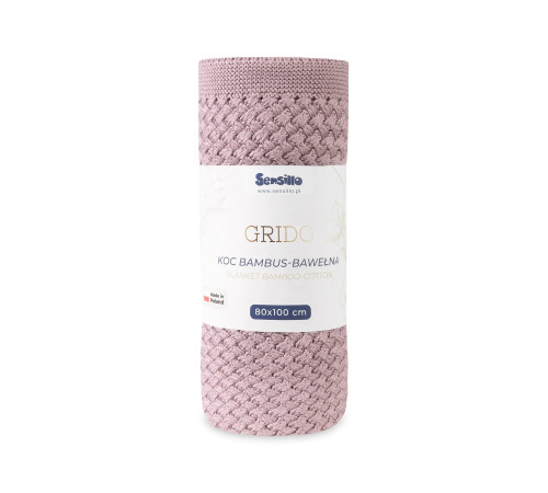 sensillo-43480 Детский бамбуковый вязаный плед "grido" (80x100 см) лавандовый