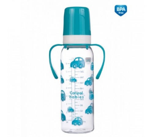 canpol 11/815 biberon din tritan cu mâner 250ml.(1buv.) 12+