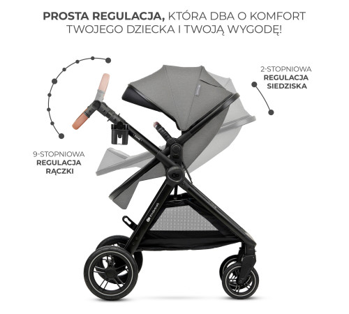 kinderkraft Коляска 3-в-1 esme серый