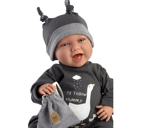 llorens 74107 păpușa interactivă "mimo sonrisas pijama gris" (42 cm)