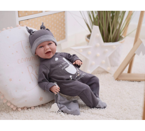 llorens 74107 Интерактивная кукла "mimo sonrisas pijama gris" (42 см.)