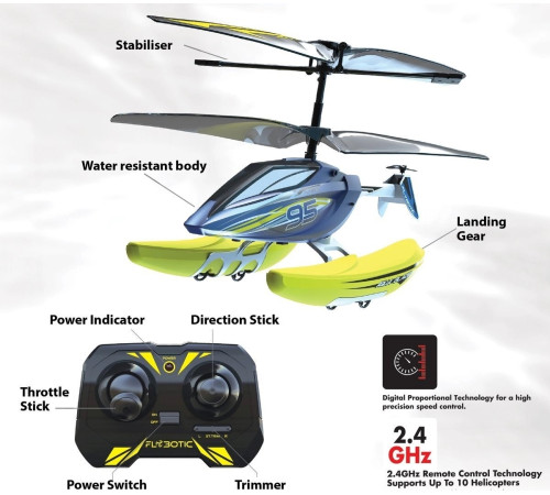 flybotic 84826 Вертолет на радиоуправлении "aqua blaze helicopter"
