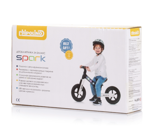 chipolino Беговел "spark" diksk02401bw black