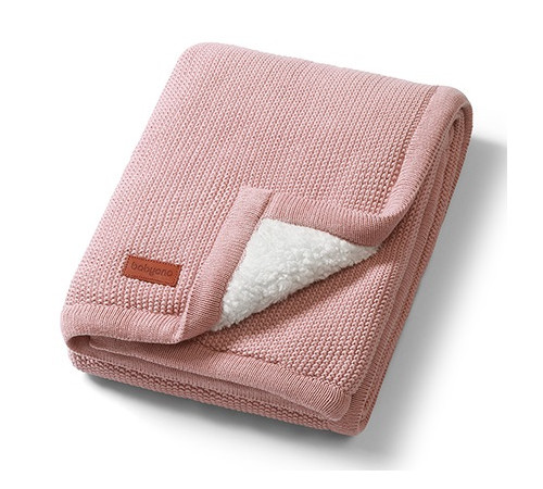  babyono-8145 1659/01 Хлопковый плед с флисовой подкладкой (75 х 100 см) розовый