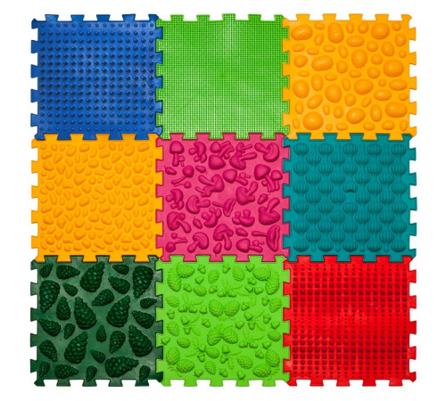  ortek 10205  covoraș ortopedic pentru masaj puzzle "mix" (9 el.)