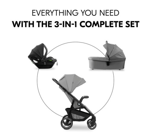 hauck cărucior 3 in 1 shop n care trio set grey