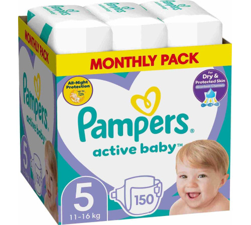 Pampers Active Baby 5 (11-16 kg.) 150 buc. pampers active baby 5 (11-16 kg.) 150 buc.