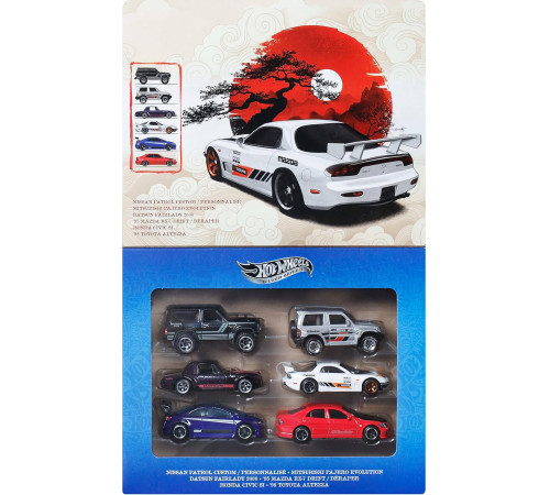  hot wheels jlb23 set de mașinuțe de colecție "silver series: streets of japan" (6 buc.)