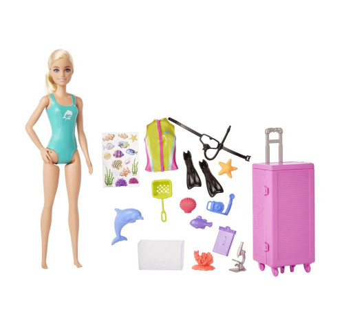  barbie hmh26 papusa "biolog marin" cu accesorii