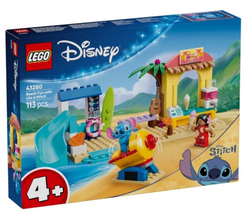  lego disney 43280 constructor "distracție pe plajă cu lilo și stitch" (113 el)