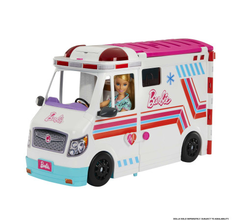 barbie hkt79 set de joaca 2în1 “ambulantă - clinica barbie”