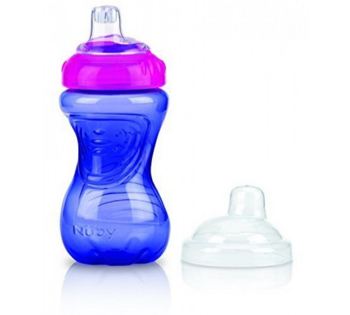 nuby id9648 cana anti-varsare cu nasuc moale (9m +) 300 ml. 