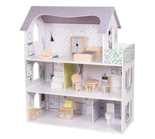  baby mix 58990 Деревянный кукольный домик "rose montessori"