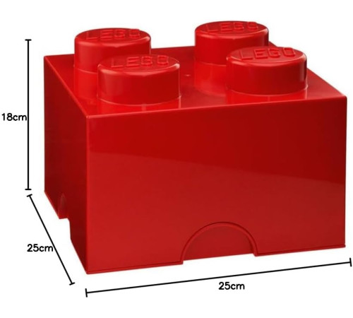lego Контейнер для хранения storage brick 4 (25 x 25x18 cм) красный