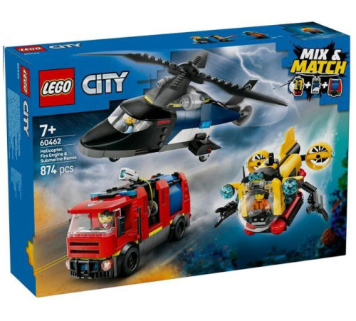 Детский магазин в Кишиневе в Молдове lego city 60462 Конструктор "Вертолёт, пожарная машина и подводная лодка" (874 дет.)
