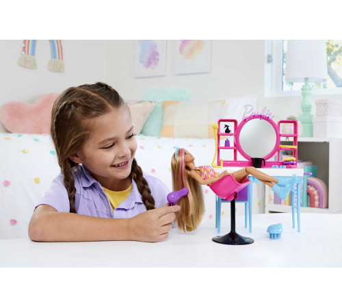 barbie hkv00 păpușă barbie în salonul de coafură