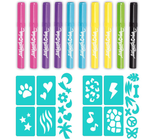 canal toys ofg256 set de rezervă pentru creativitate canal toys airbrush plush refill kit (10 carioci + șabloane)