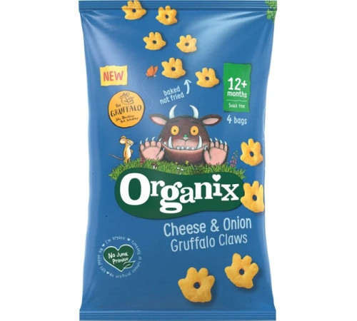  organix gustări bio cu branza si ceapai gruffalo (12+ luni) 15 gr.