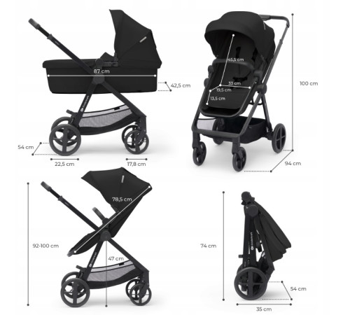 kinderkraft carucior 3in1 newly + mink pro gri