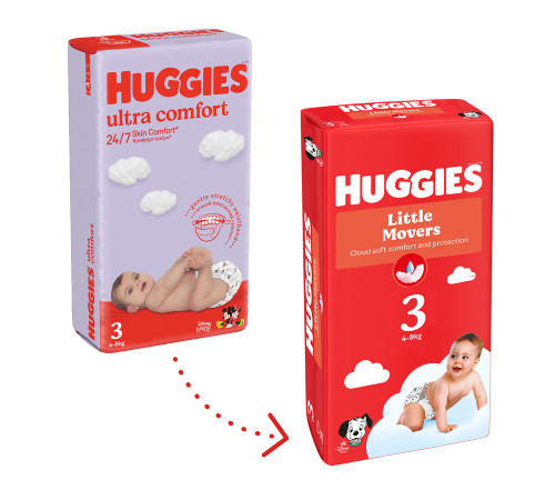 huggies little movers Подгузники 3 (4-9 кг.) 78 шт.