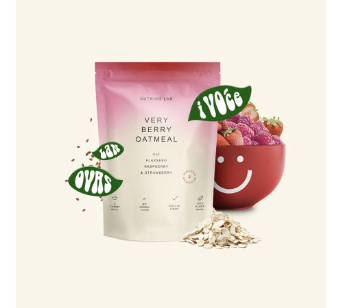 nutrino lab terci de fulgi de ovaz-capsuni-zmeura-seminte de in-vanilie (200 g)