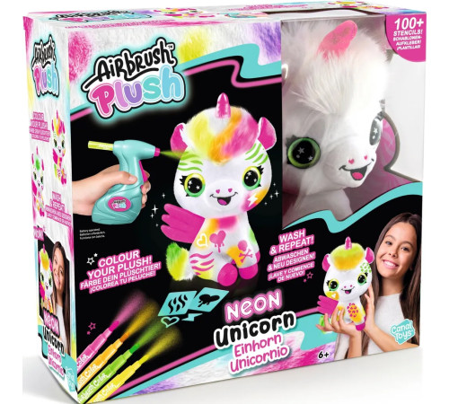  canal toys air024 set creativ "airbrush plush" - neon unicorn