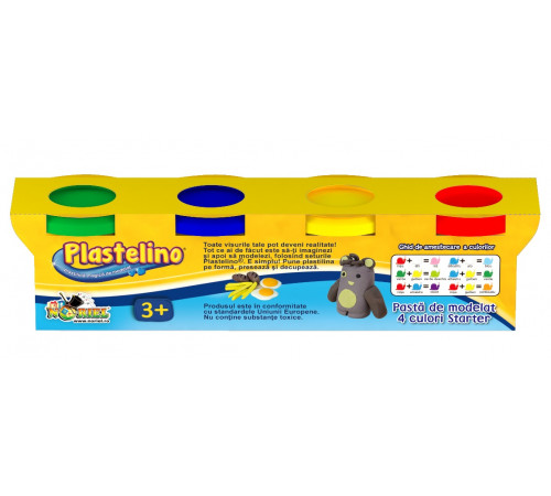  plastelino int5362 Паста для моделирования, стартовые (4 цвета )
