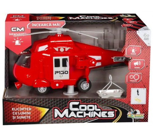  noriel int1363 elicopter cu lumini si sunete cool machines (rosu)