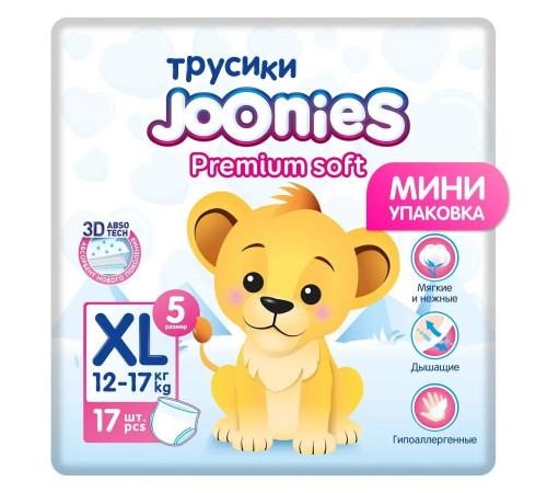  joonies premium soft Подгузники-трусики xl (12-17 кг) 17 шт.