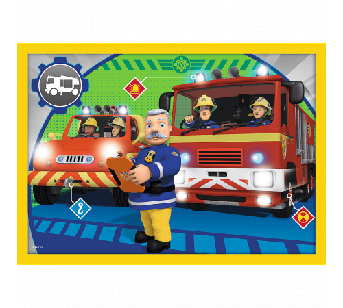 trefl 34373 puzzle 4-în-1 "fireman sam" (12/15/20/24 el.)