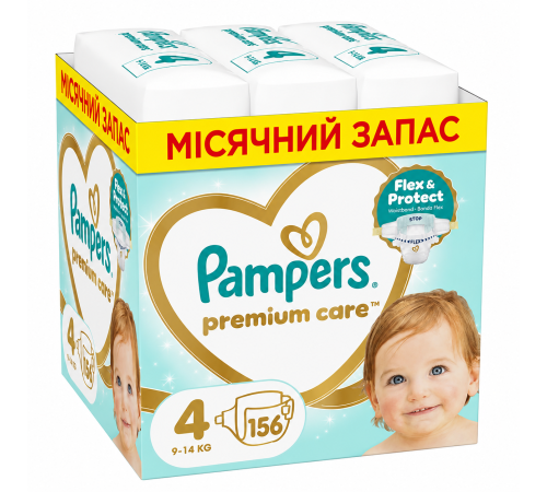  pampers premium care 4 (9-14 кг.) 156 шт.