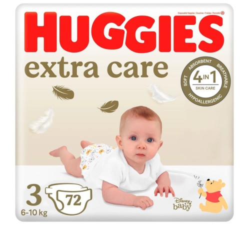 huggies extra care 3 (6-10 кг.) 72 шт.