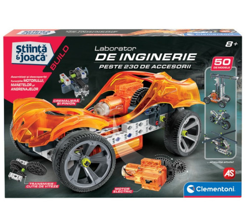  as kids 1026-50268 constructor "clementoni science & play: mechanics laboratory hypercar" (230 el.)