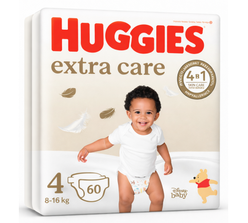 huggies extra care scutece 4 (8-16 kg.) 60 buc.