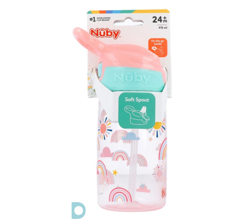 nuby nv04028 cana "flip-it soft spout cup" 415 ml. (24 luni+) in sort.