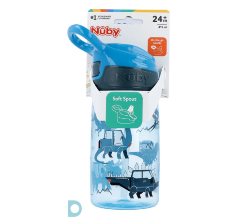nuby nv04028 cana "flip-it soft spout cup" 415 ml. (24 luni+) in sort.