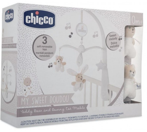 Детский магазин в Кишиневе в Молдове chicco 971400 Музыкальный мобиль "bear & bunny"