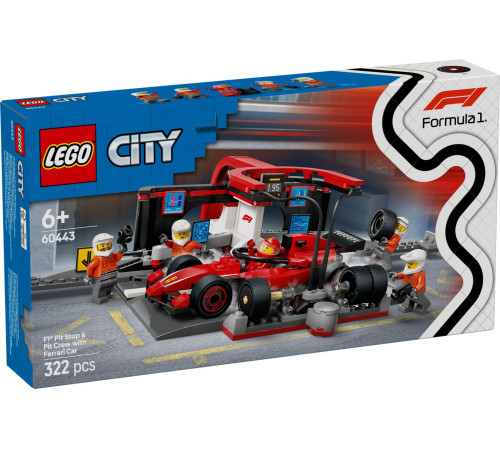 Детский магазин в Кишиневе в Молдове lego city 60443 Конструктор "Команда Формулы-1 с автомобилем ferrari" (322 дет.)
