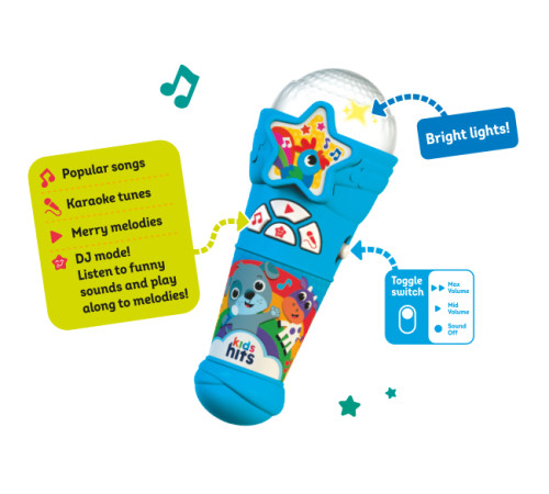 kids hits kh16/003 microfon cu lumini "cântece populare" (ru)